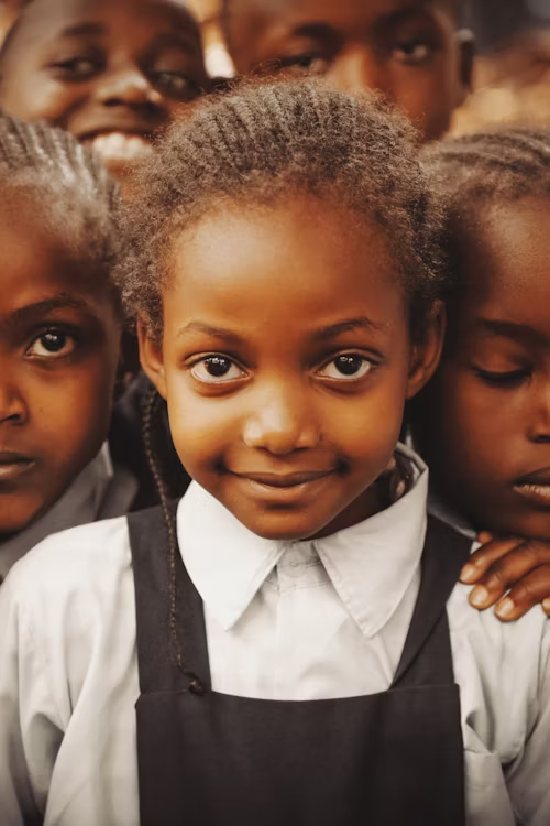 Kenyan students in school uniform